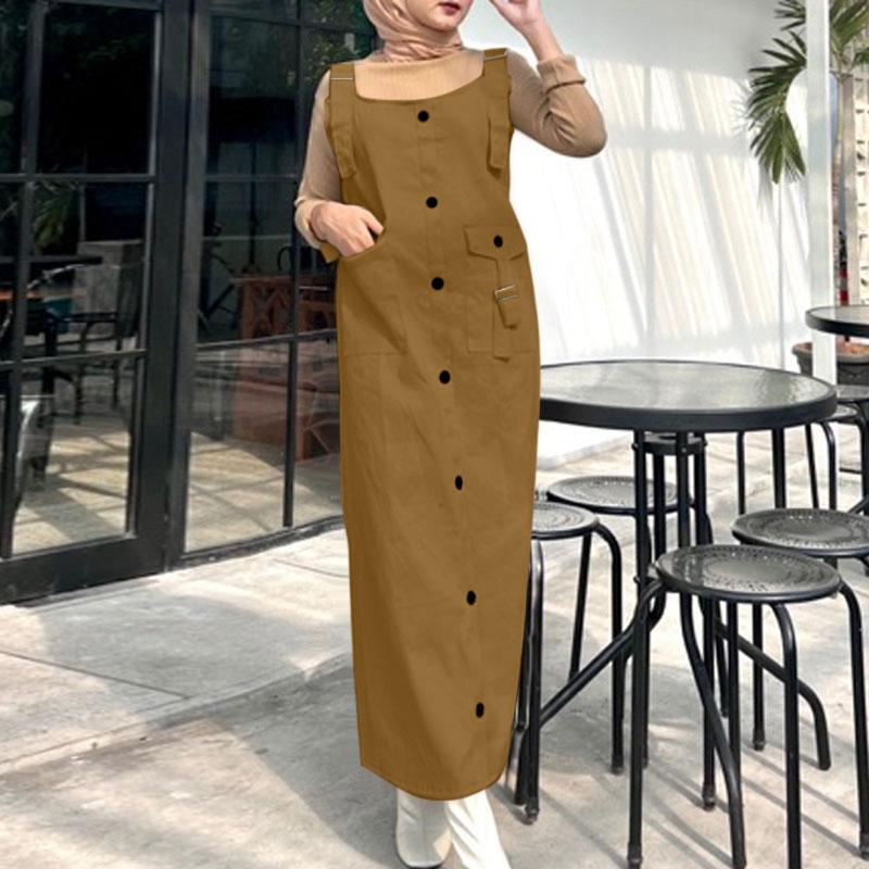 ZANZEA Женский повседневный комбинезон без рукавов с U-образным вырезом и бретелями