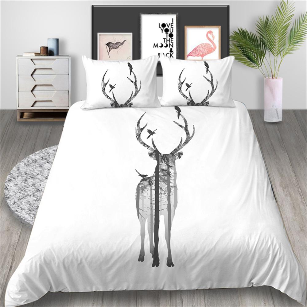 Одеяло, покрывало для постельного белья, чехол с 3D принтом оленя, домашнее постельное белье, модные комплекты дышащих пододеяльников из полиэстера