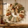 Creative Handmade Gift Ideas DIY Patchwork Garland Crafting Kit, Retro Floral Fabric Set with Bells Holiday Welcome Wreath Craft And Simulated