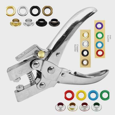 Набор из 200 люверсов 10 цветов диаметром 5 мм с пробойником и монтажными плоскогубцами