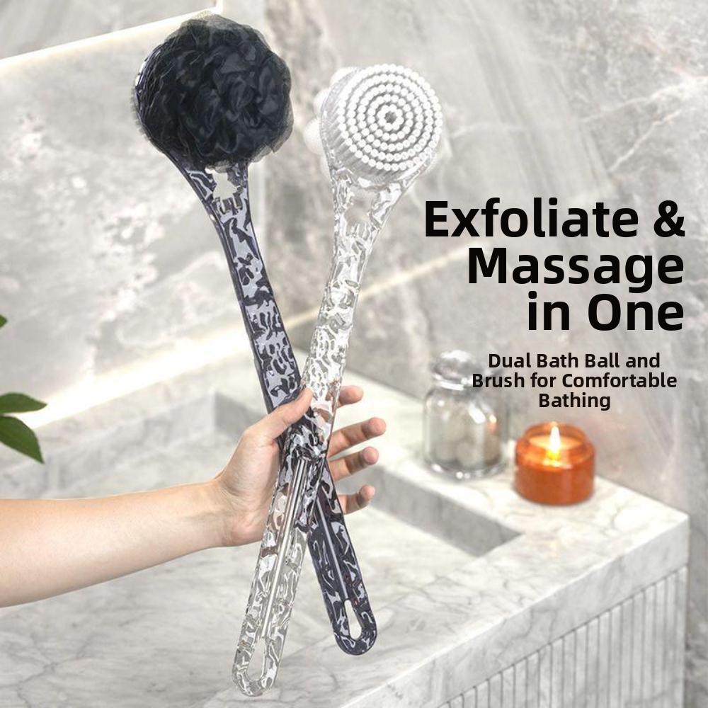 Long Handle Bath Brush Soft Bristle Body Brush Portable Back Scrubber Shower Cleaning