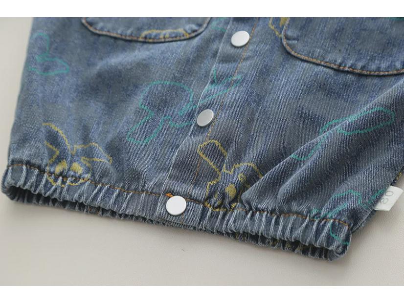 Новый джинсовый костюм-тройка с длинными рукавами для мальчиков и малышей от 0 до 5 лет, весна и осень