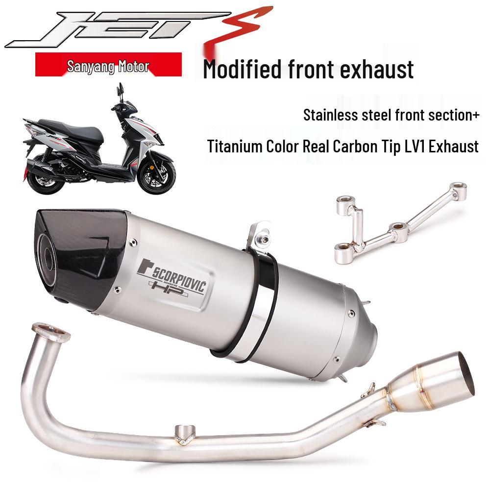 Выхлопная труба из нержавеющей стали SYM JETS 125 R77: Неразрушающая модификация прямой посадки