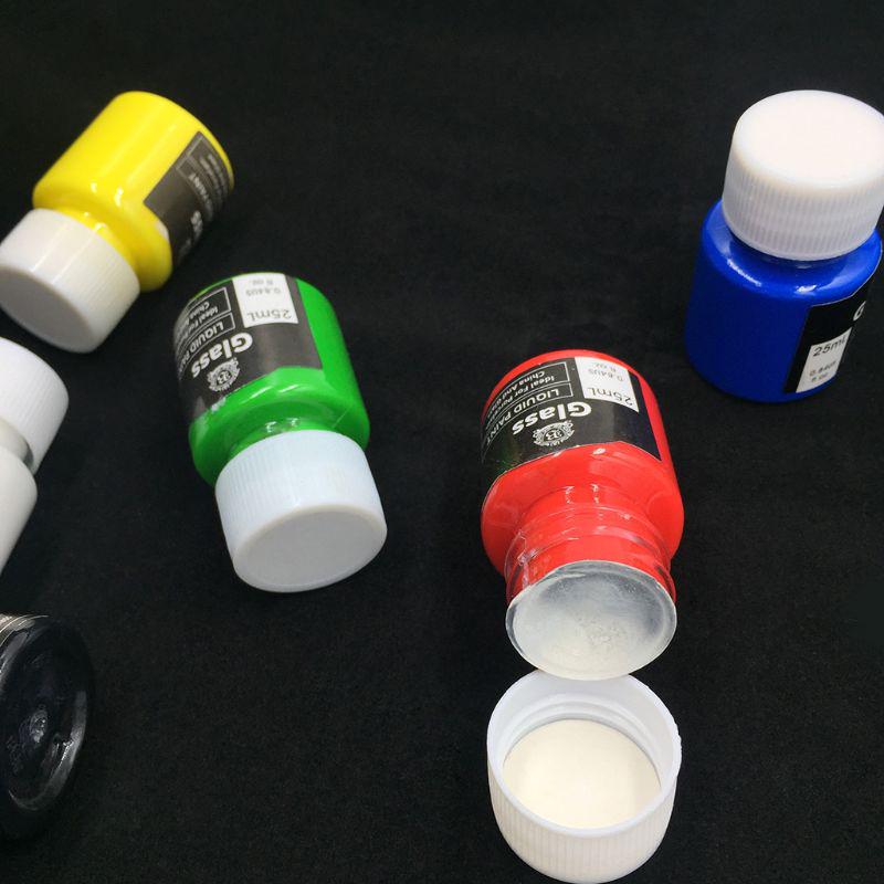 Набор стеклянных красок с насыщенными пигментами, 6 x 25 мл, для рисования поделок