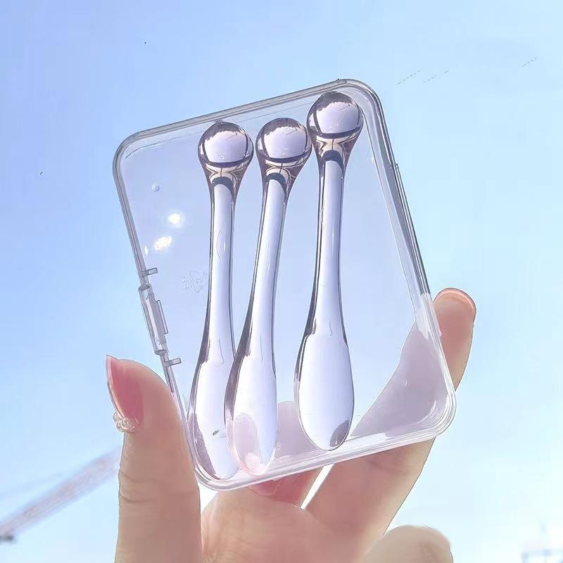 1/3pcs Acrylic Cosmetic Spatulas Scoop With Box Face Cream Mask Mud Mixing Spoon Beauty Tools Absorb Roller Facial Applicator