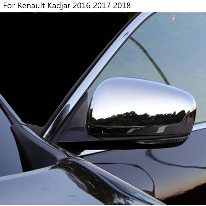 Styling ABS Chrome/Carbon Fiber Rear View Eyebrow Side Glass Mirror Cover Trim Frame For Renault Kadjar 2016 2017 2018