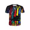 Graffiti 3D printed T-shirts for men, women, Harajuku streetwear, androgynous tops supplied directly from the manufacturer