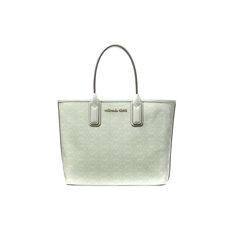 Michael Kors Jodie Classic Vintage Monogram Print Faux Leather Tote Bag Women Tote Mint-Green 35H1T2JT1C-ATOM
