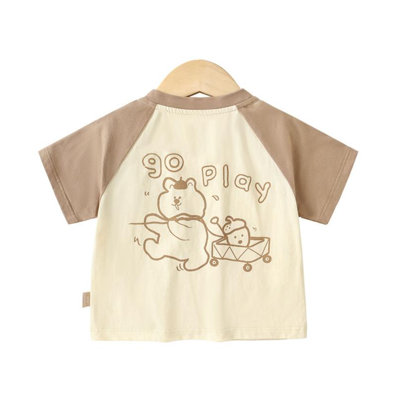 Одежда для малышей, повседневные футболки с короткими рукавами, летняя одежда для мальчиков и девочек, детские летние топы с половиной рукавов