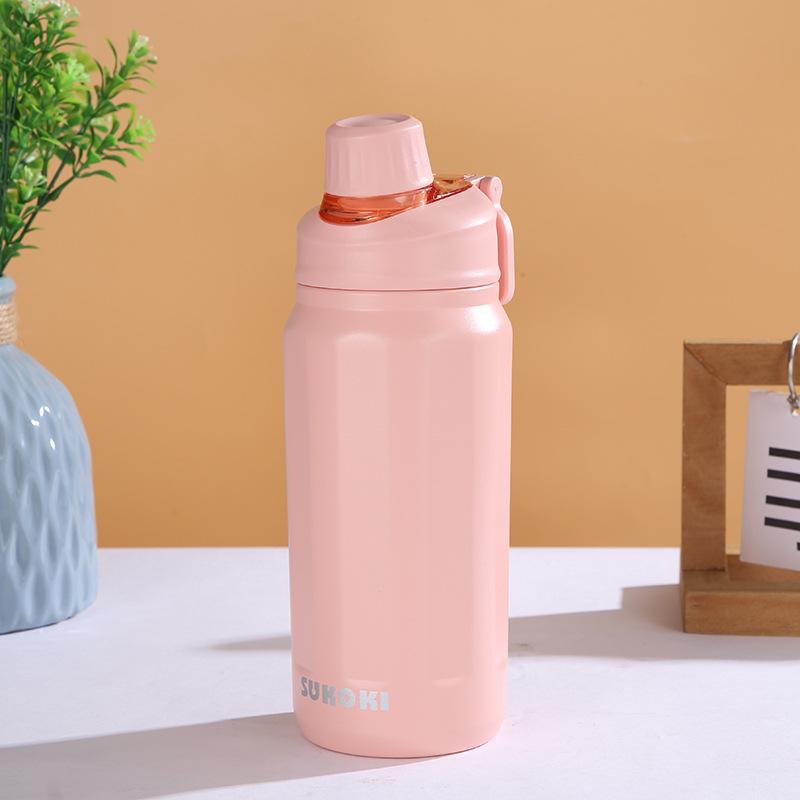 Большая емкость портативный дорожный термос чашка из нержавеющей стали прямая питьевая бутылка для воды для девочек на открытом воздухе спорт фитнес чашка для воды