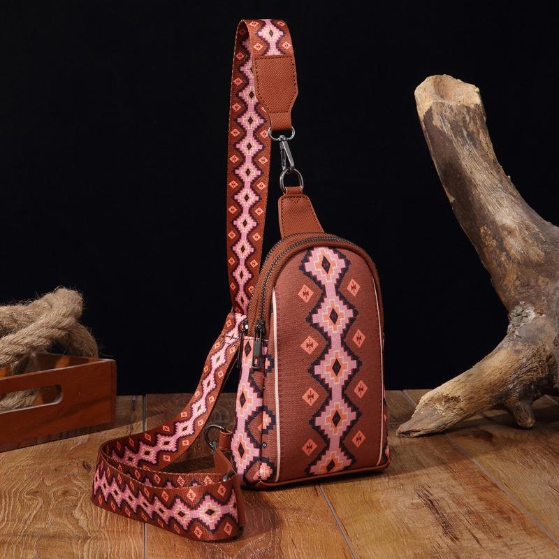 Винтажная богемная женская сумка-клатч с принтом на холсте, сумка через плечо на груди