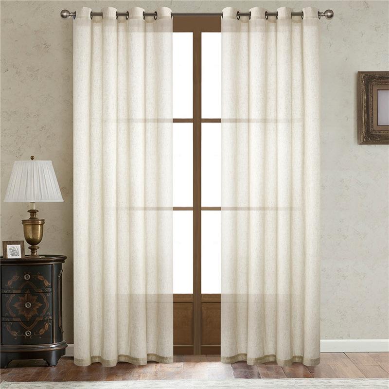Natural Linen Curtains, Living Room, Bedroom, Opaque To Light, Finished Gauze Curtains Can Be