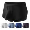 Men Underpants Elephant Nose Mid Waist Solid Color High Elastic Soft Stretchy Breathable Anti-septic Moisture-wicking Soft Men Underpants Underwear