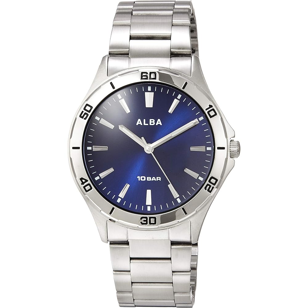 Alba Sports AQPK411 Men's Watch Analog Design Water Resistant Stainless Steel Band