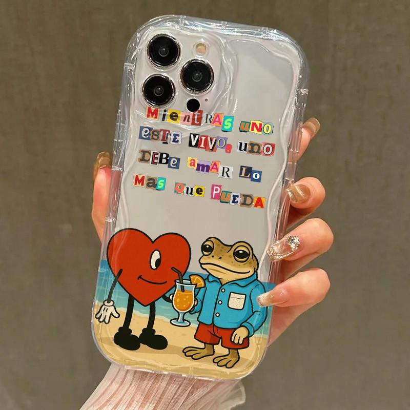 Cartoon Beach Heart Frog Phone Cases For Samsung Galaxy S25 FE S24 S23 S22 S21 Ultra Plus A16 A26 A25 A24 A36 A56 A55 A54 Cover