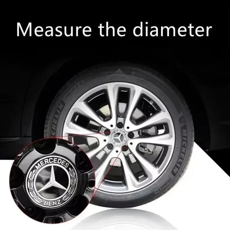 AABGU1 4PCS For Mercedes Benz AMG W203 W206 W220 W205 W211 W212 Car Wheel Center Hub Caps Benz Emblem Tire Rim Covers