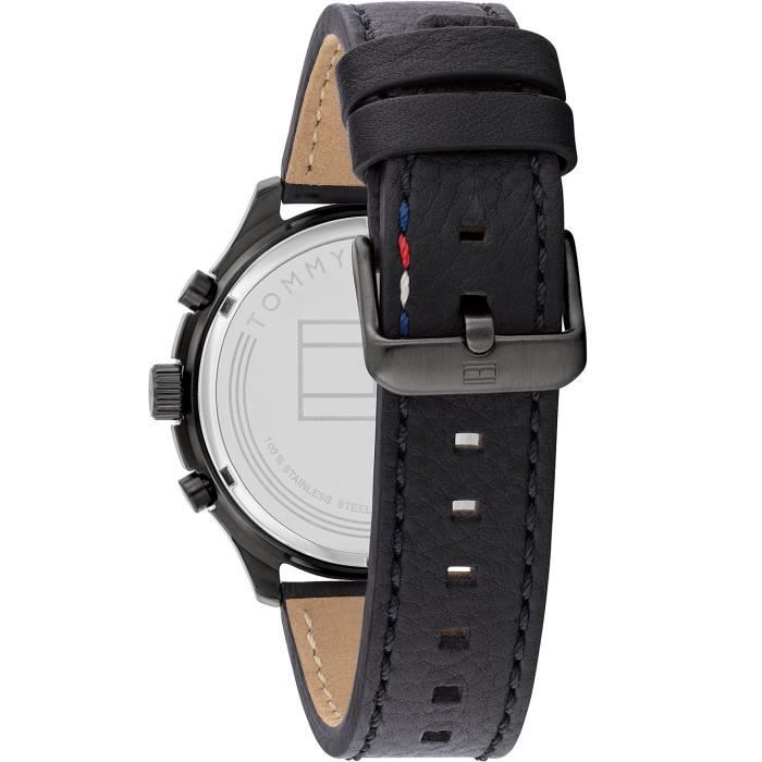 Montre - Tommy Hilfiger - 1791854 - Quartz - Cuir Noir - Résistant à l'eau 5 bar