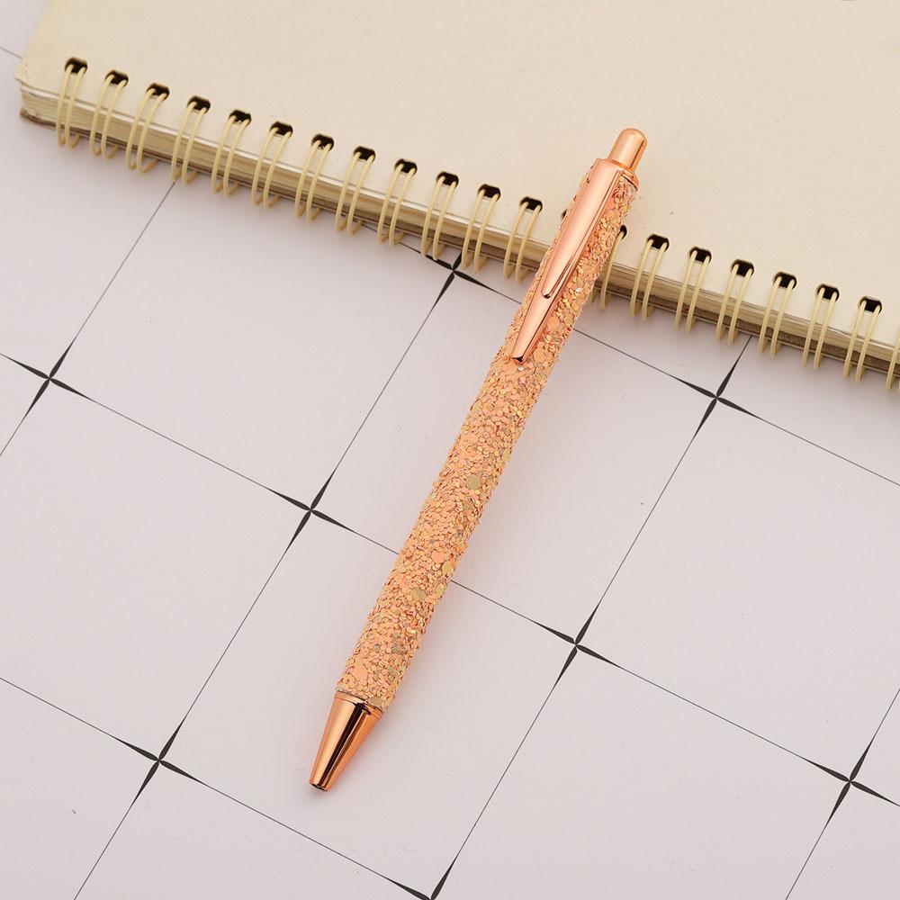Шариковая ручка Press Rhinestone Rose Gold, роскошные милые свадебные металлические канцелярские принадлежности для школы и офиса, 4 шт.