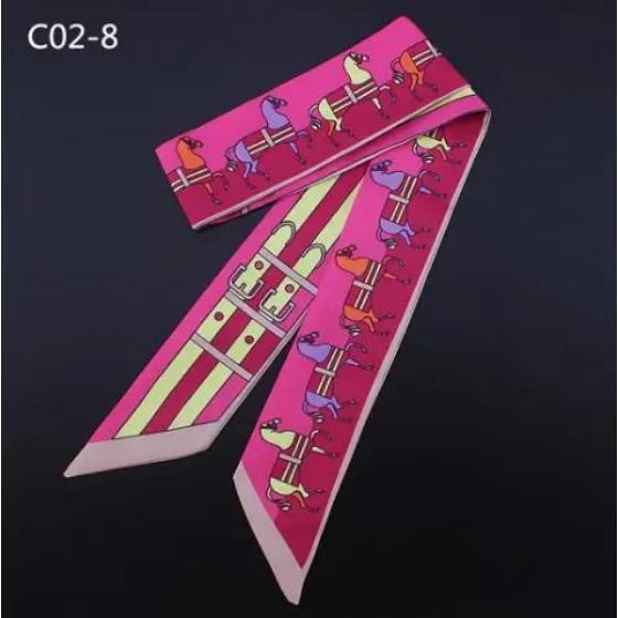 New Fashion Brand Horse Carriage Print Silk Small Ribbon Women Silk Scarf Handbag Ribbons Female Head Scarf Long Scarves