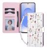 Для Samsung Galaxy S25 Edge Чехол с блокировкой RFID Кожаный чехол для телефона с цветами