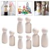 Male Female Blank Puppets Handmade Wooden Peg Doll Wedding Decoration Unpainted Figures Wood Crafts