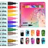 12/24 Colors Nail Art Pen Set Quick Dry Graffiti Nail Art Markers Fine Tip Waterproof Polish Pens Drawing Painting Liner Brush for DIY Nail Art Tool