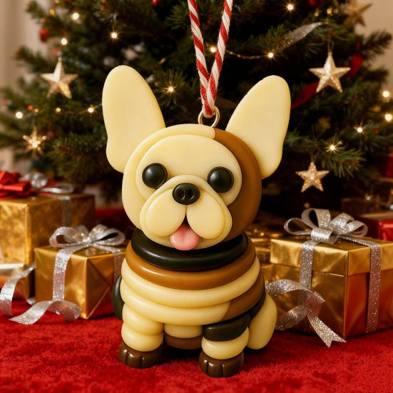 Набор украшений Бульдог Французский стиль Пуговица Щенок Подвеска для подвешивания Дом Вечеринка