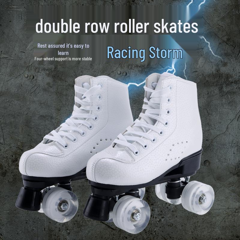 Adult Honeycomb Double Row Roller Skates with Flashing Wheels for Men and Women