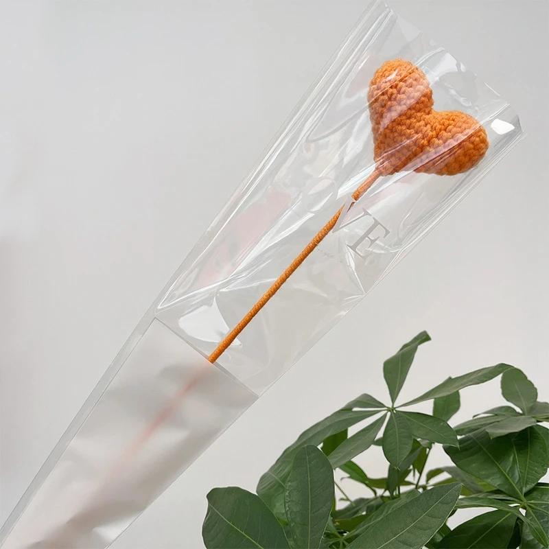 Милый букет цветов в форме сердца Вязаные крючком цветы Цветы ручной работы Подарки на День святого Валентина Украшение для вечеринки Букет Peluche Свадьба