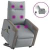 VidaXL Electric Massage Recliner Light Grey Fabric 3324105