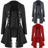 Women Retro Lace Long Sleeve Button Tailcoat Party Costume Medieval Coat Jacket