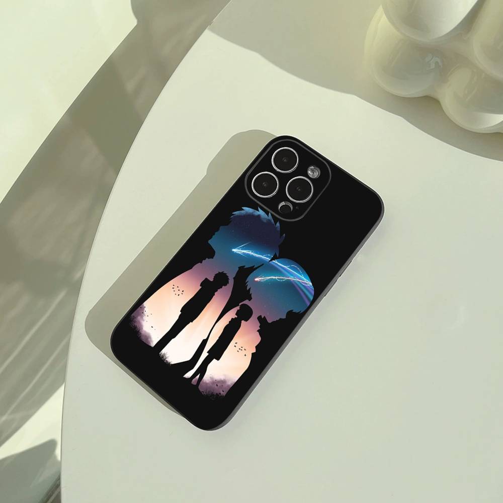 Y-N-Ваше Имя Чехол для Телефона Для iPhone 17,16,15,14,13,12,11 Pro Max,16/15/14Plus,XS Мягкий Черный Чехол