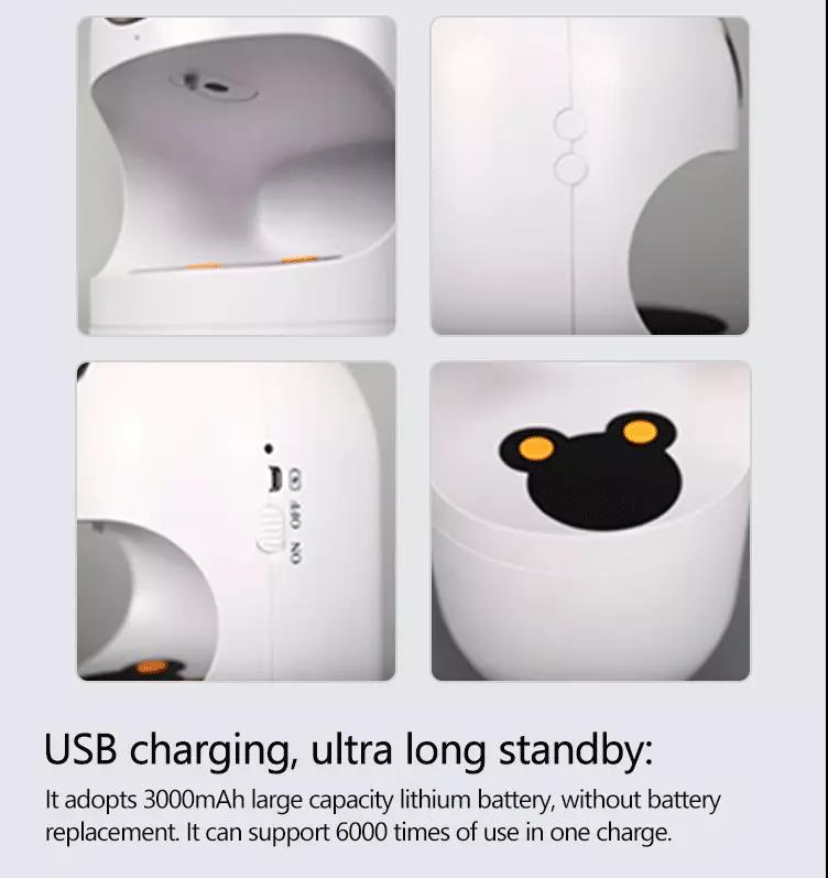 USB Charging Automatic Soap Dispenser Robot Foam Disinfection Machine Modern Design Plastic Material for Hotel Use
