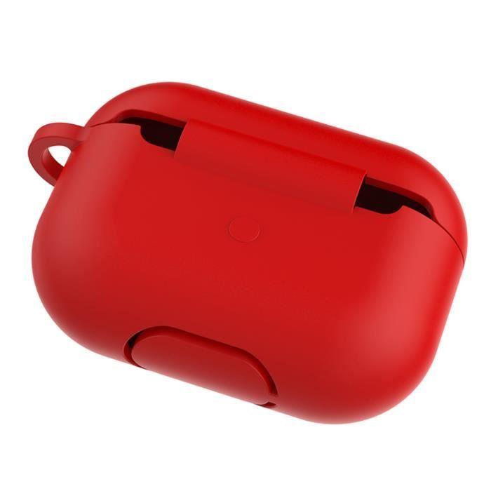 Красный силиконовый чехол для AirPods Pro - Противоударная защита, пылезащитная заглушка и карабин Phonillico®