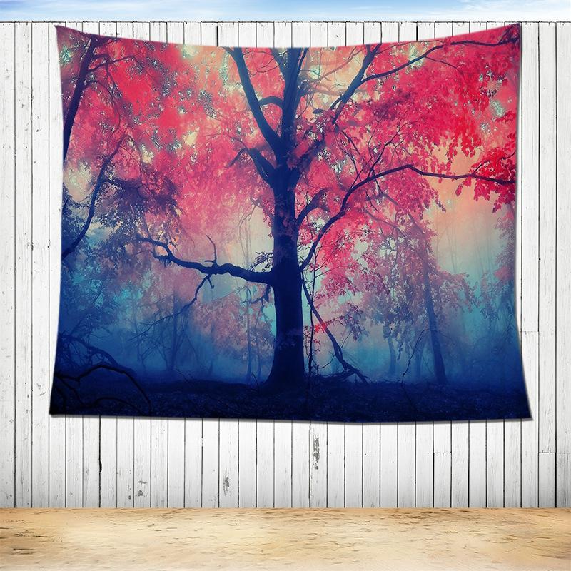 Романтический осенний пейзаж лес лиственный домашний гобелен спальня гостиная фон эстетизм украшения