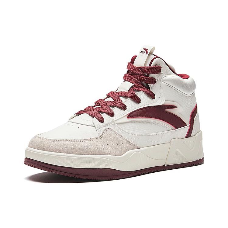 Anta Comfortable Versatile Shock Absorbing Durable High-Top Sneakers Men Sneakers White Red 912348081-4