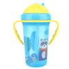 Cute Cartoon Baby Infant Cup with Handle Straw Toddler Training Drinking BottlesBlue