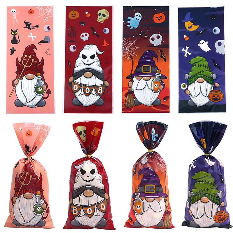 50 шт. подарочные пакеты на Хэллоуин, упаковочные пакеты для конфет и печенья, декор для вечеринки на Хэллоуин