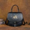 Johnature Retro Genuine Leather Women Bag Three Purpose Small Backpack Versatile Embossed Cowhide Shoulder & Crossbody Bags