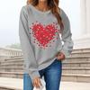 Женская толстовка с капюшоном на День святого Валентина, женская толстовка с принтом в виде сердца, круглый вырез, длинный рукав, свободный пуловер, топы