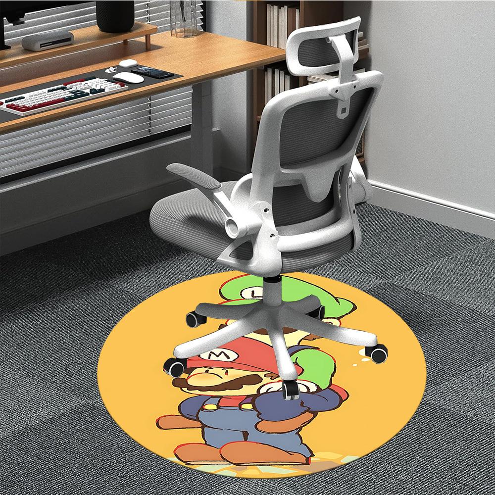 1pc Mario Office Round Area Rug, Under Office Chairs Bedroom Living Room Home Decor  a1022230