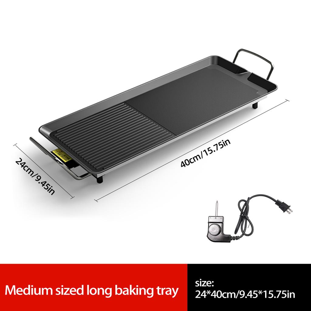Электрический гриль Aoran с антипригарным покрытием, бездымный гриль, регулируемая температура на 5 уровнях, бытовой электрический гриль для приготовления пищи