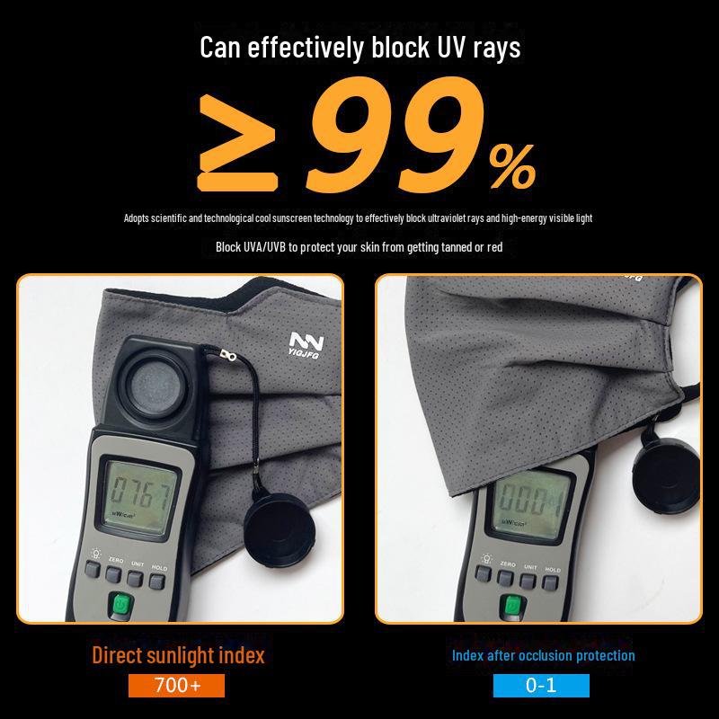 Мужская полнолицевая солнцезащитная маска: Дышащий, тонкий ледяной шелк для летней езды на велосипеде с защитой от ультрафиолета и глаз