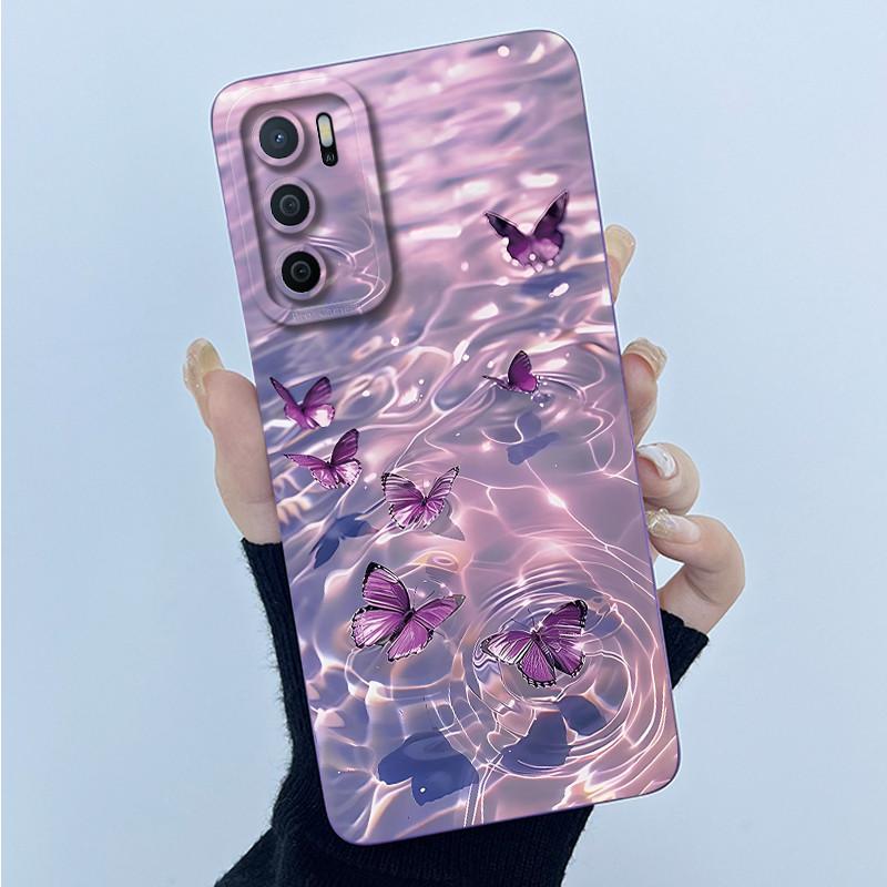 Чехол для OPPO A16 Чехол для Oppo A16s A54s Модный Простой Цветок Мягкий Жидкий Силикон Ударопрочный Чехол Oppo CPH2269 CPH2271 Funda