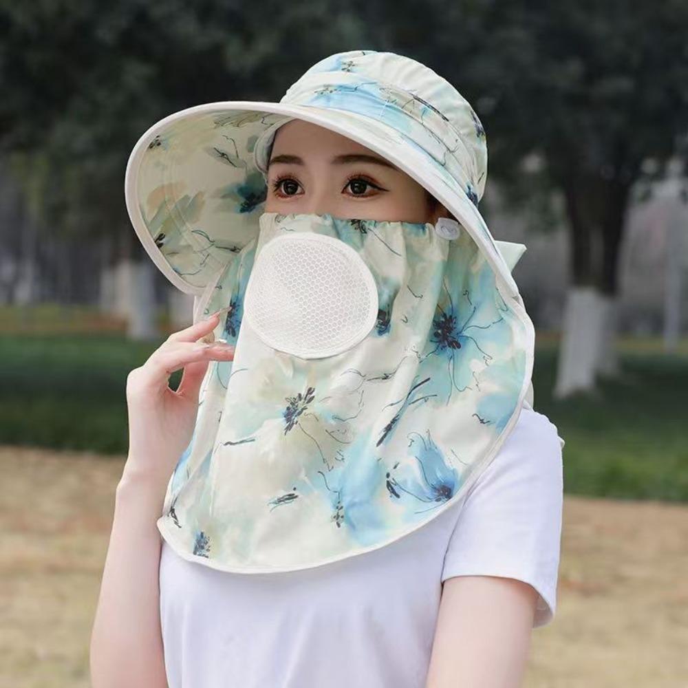 Wide Brim Beach Cap Face Neck Protection Fisherman Hat New Fishing Cap Spring Summer