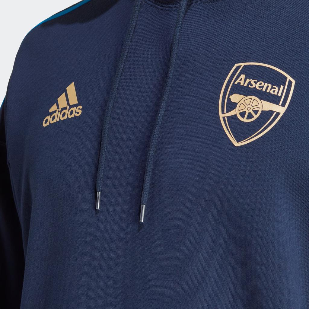 Adidas Arsenal France Capsule Collection Letter Print Three-Stripe Drawstring Hoodie Men Hoodie Collegiate-Navy-Blue HZ9990