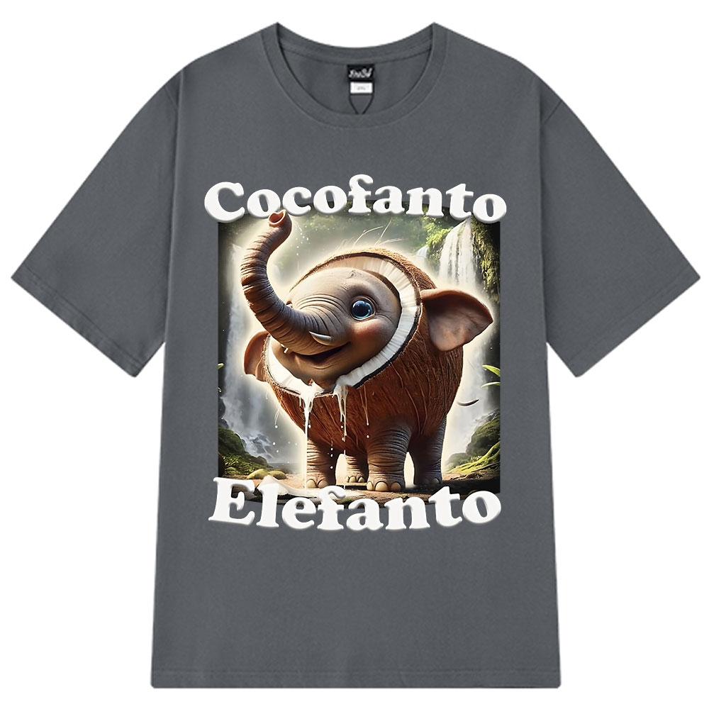 Cocofanto Elefanto Funny Italian Brainrot Meme Graphic T-shirt Unisex Women Summer Cotton Comfort Loose Short Sleeve T-shirts Tops