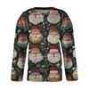 Women's Fashion Christmas Print Long Sleeve Knitted Cardigan Button Jacket