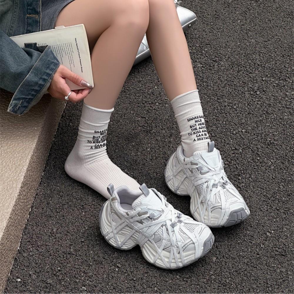 Папины кроссовки женские 2025 новые грязные маленькие грязные кроссовки платформа маффин ремешок мужские парные повседневные туфли