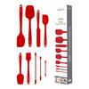 Drongo Jar Scraper Silicone Spatula Set 9 Pieces Black